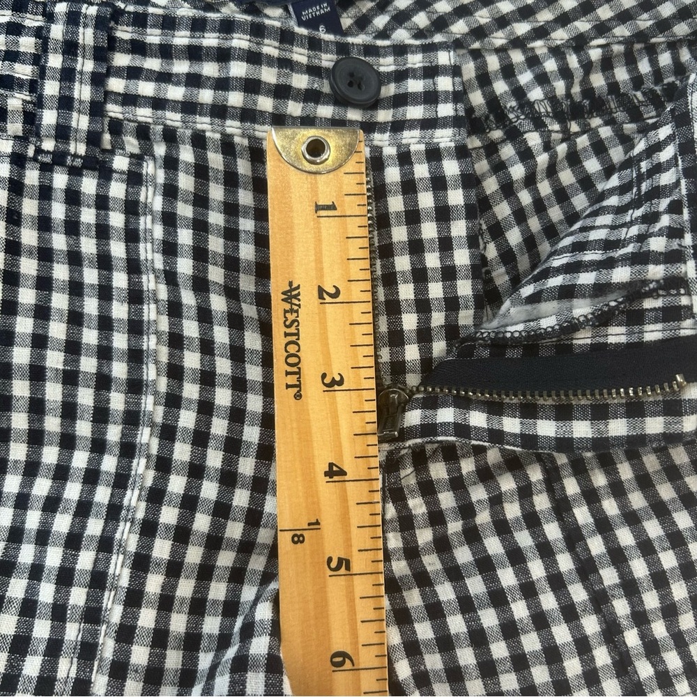 Gap Aubrey Shorts women’s size 6 gingham checkered black & white linen blend NEW - Picture 7 of 13